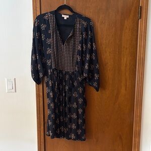 Knox Rose Black and Brown Long Sleeve Dress